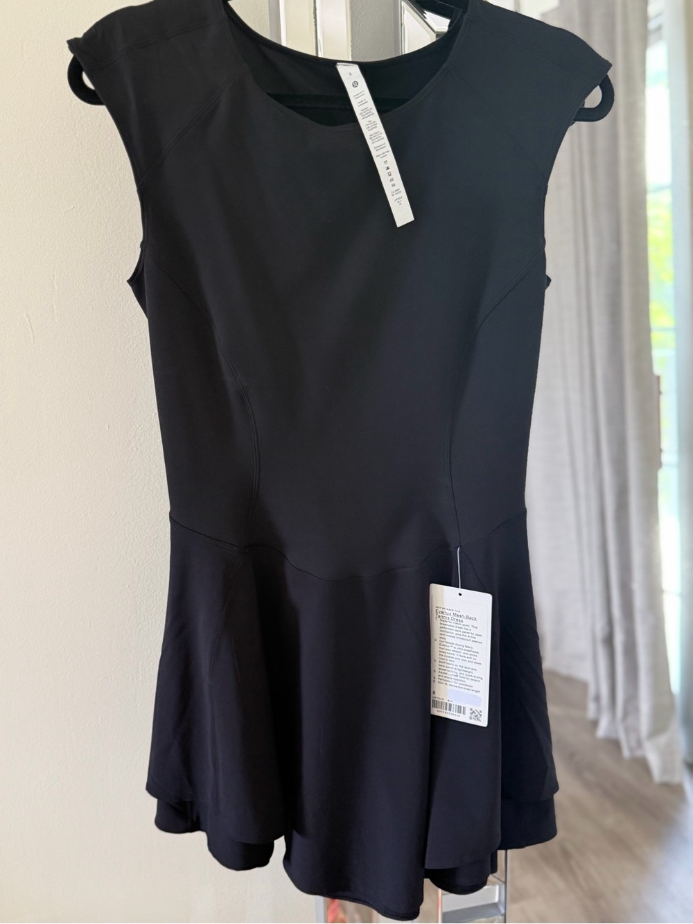 Lululemon Black Sleeveless Fit-and-Flare Tennis  Dress